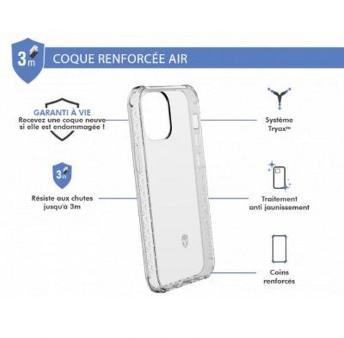 Force Case, Versterkte hoes Geschikt voor Apple iPhone 12 mini AIR, Transparant