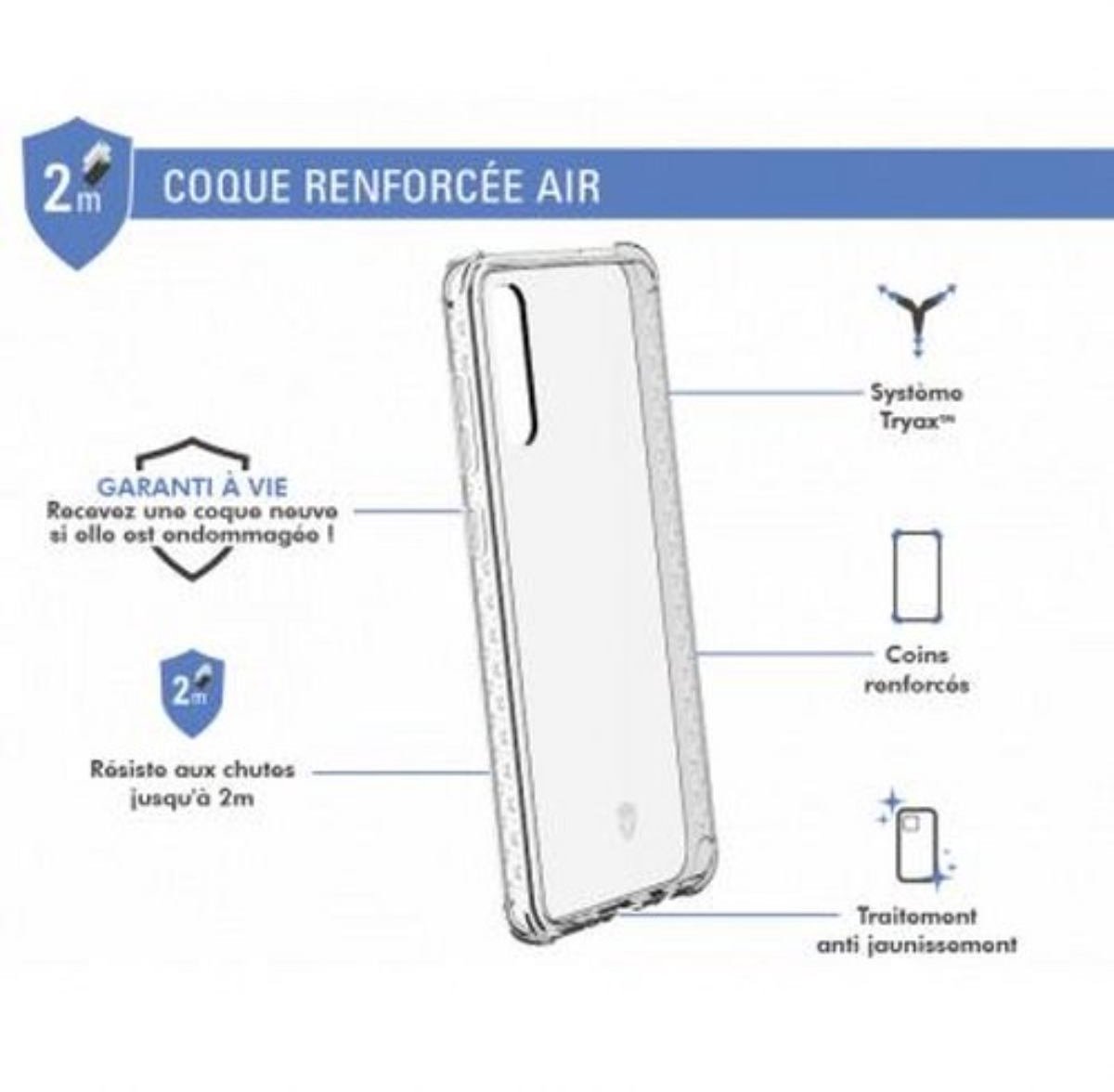 Force Case, Versterkte hoes Geschikt voor Samsung Galaxy A70 AIR, Transparant