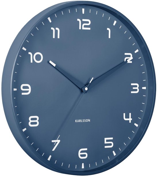 Karlsson Wandklok Sensu - Staal Zwart - 40cm - Rond - Staal - Klokken voor Woonkamer - Kantoor - Slaapkamer