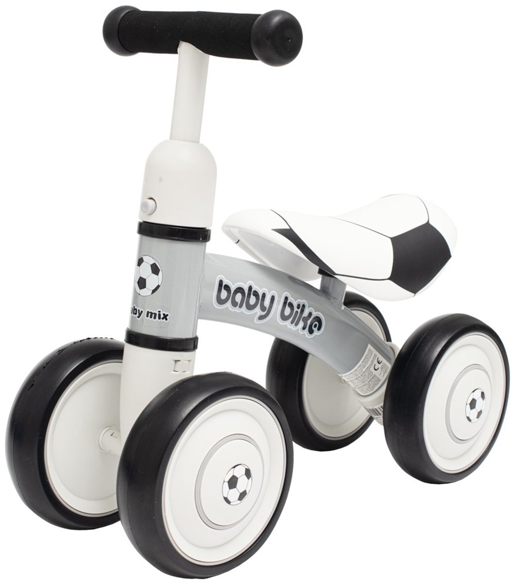 Baby Mix - Loopfiets - Baby bike zwart staal one size - kinderfiets - balansfiets - peuterfiets - fiets zonder pedalen - loopfiets voor kleuters