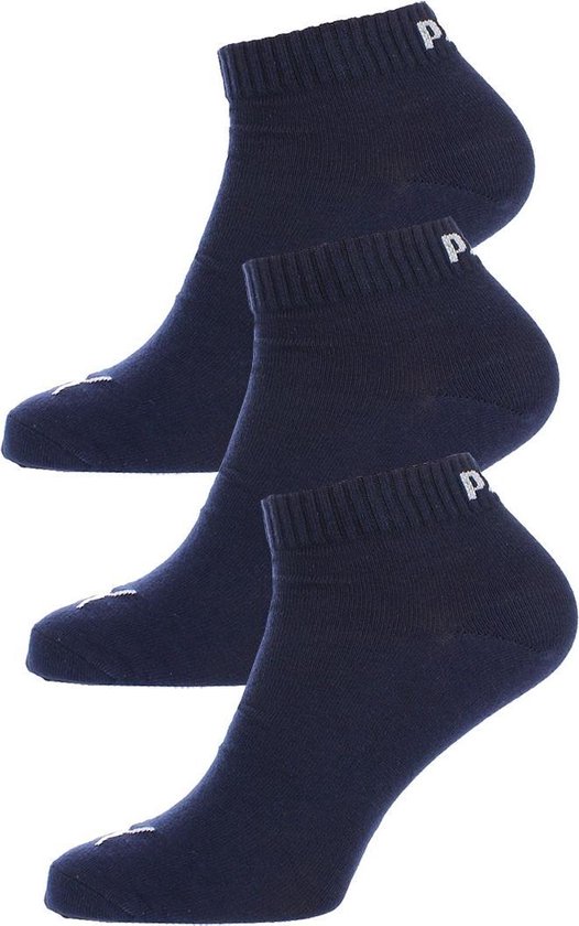 PUMA Quarter Plain Ankle Socks - 3 pack - Navy - Taille 47-49