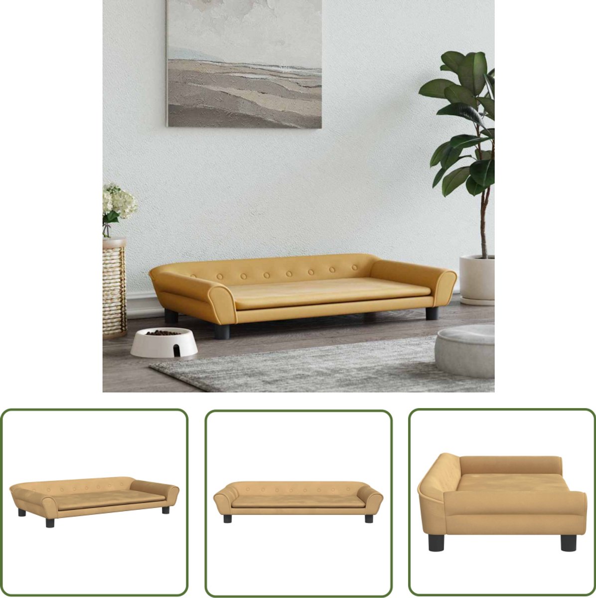 vidaXL Honden Bed – Hond Mand – Hondenmand 100x50x21 cm fluweel bruin – Hondenkooi – Fluweel Hondenmand – Bruine Hondenmand