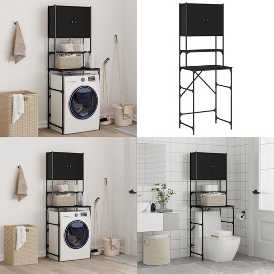 Meuble Pour Machine à Laver - Noir - Lot De 2 Pieds Surélévateurs