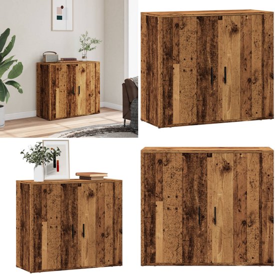 vidaXL Dressoir 80x33x70 cm bewerkt hout zwart