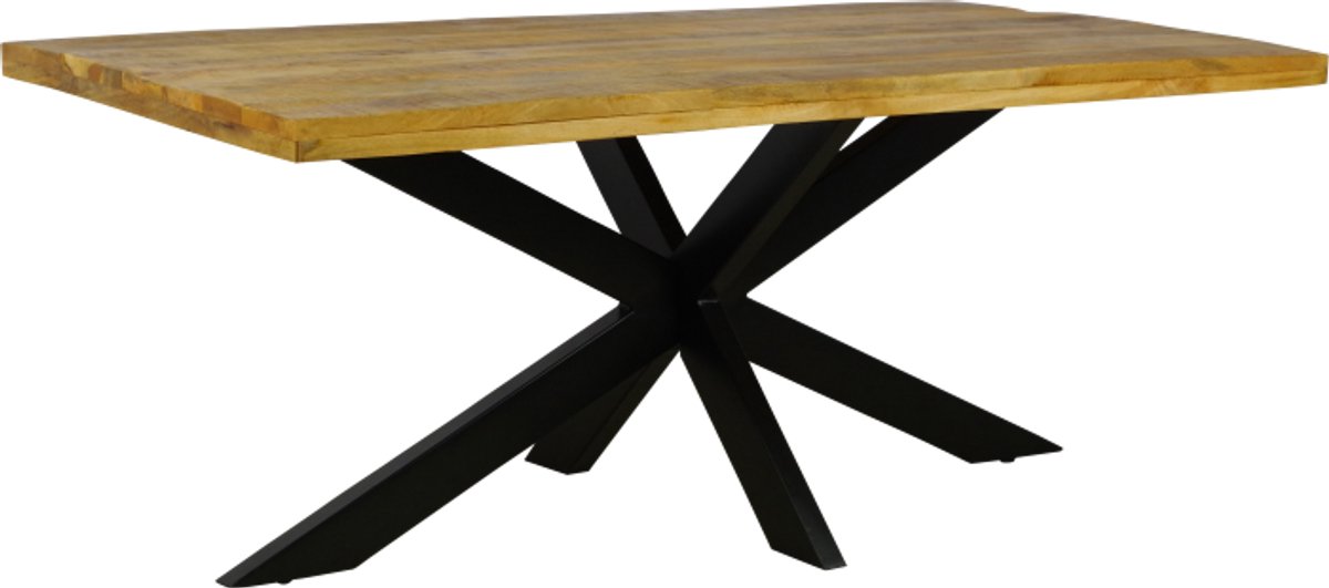 Meubelplaats Eettafel Straight Spider | Naturel Mangohout | 220x100 Bruin