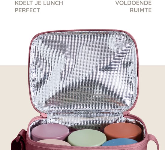 Fresk Koeltas Kind - 6.2 L - Lunchtas Meisje - Thermische Lunch Koeltas voor school - Met Bestekvak - Waterafstotend - Roze - Swallow van Fresk — afbeelding 3