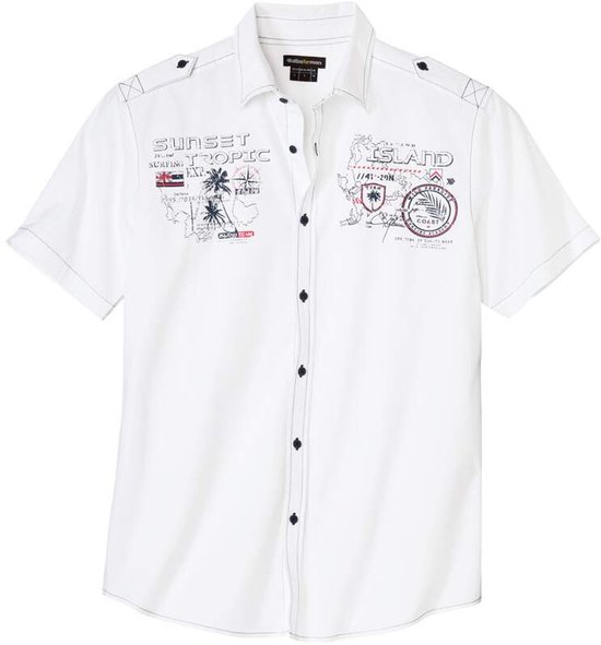 ATLAS FOR MEN - Pilotenoverhemd Sunset Tropic - Heren - Verkrijgbaar in grote maten - 3XL