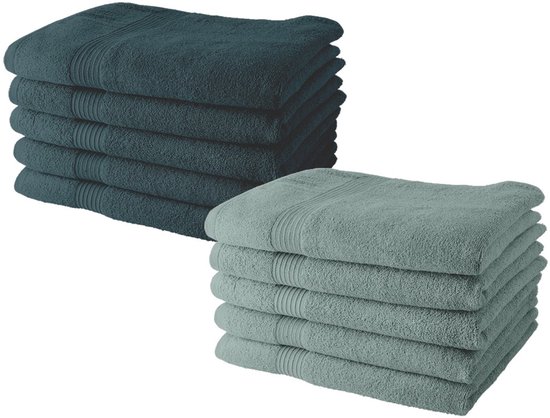 Set van 10 Handdoeken katoen ESSENTIAL