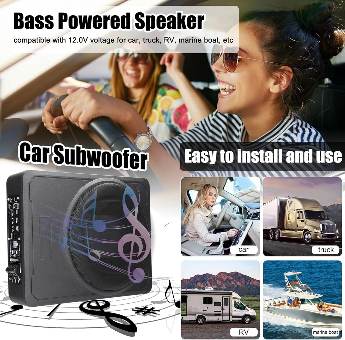 Underseat Subwoofer - Auto Versterking - Speakers – foto 5