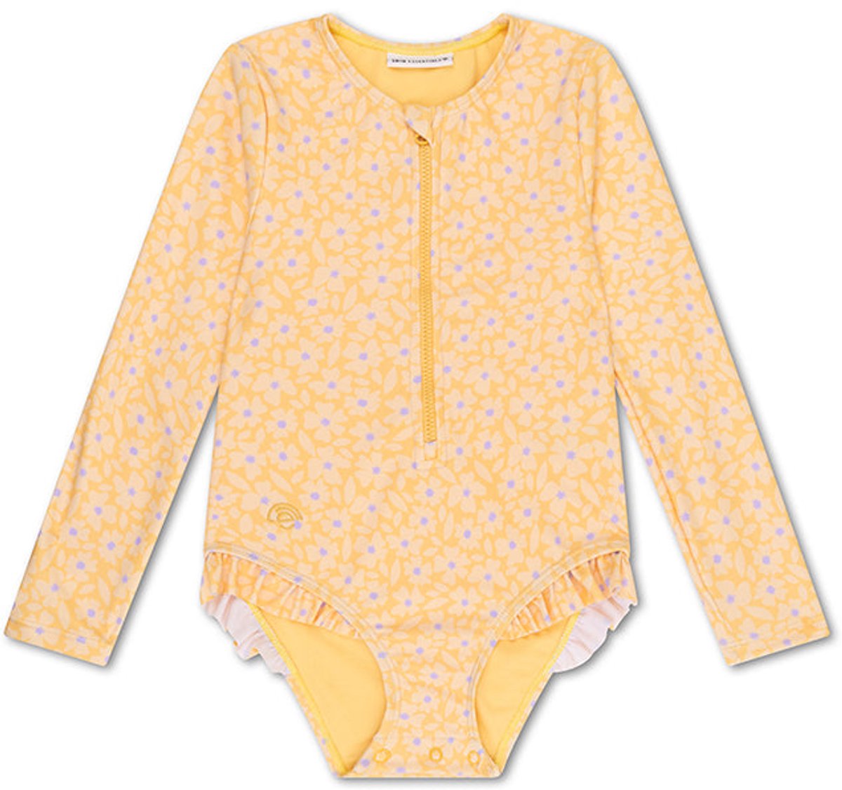 Swim Essentials | Geel Bloemen Meisjes UV Badpak met lange mouwen – Maat 98/104