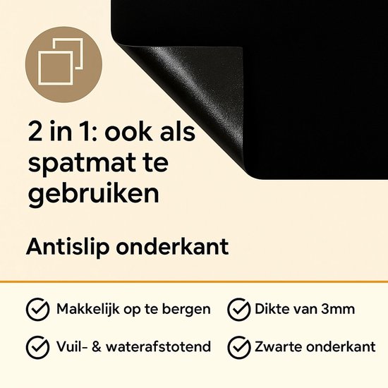 KitchenMundo® Inductie beschermer zwart 60x52 cm - Afdekplaat voor kookplaat & Spatscherm achterwand - Kookplaat beschermer - Keuken accessoires - Inductie Mat - Keuken decoratie - Inductiebeschermer
