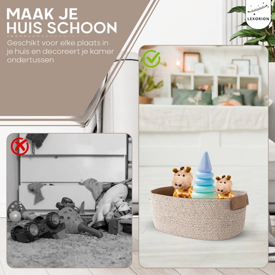 Peak-Paniers respectueux de l'environnement Paniers de rangement speelgoed - Katoen-panier de rangement chambre d'enfant-salle de bain-panier de rangement rond-