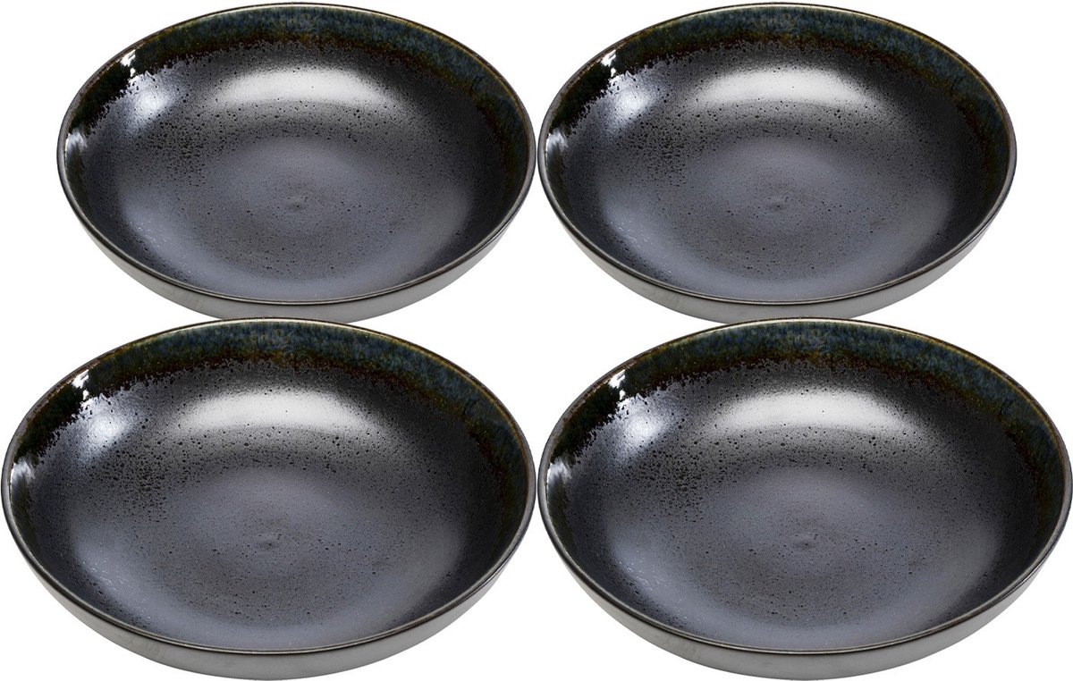 Soepborden Kassandra zwart Ø23cm (4/set) Kare Design
