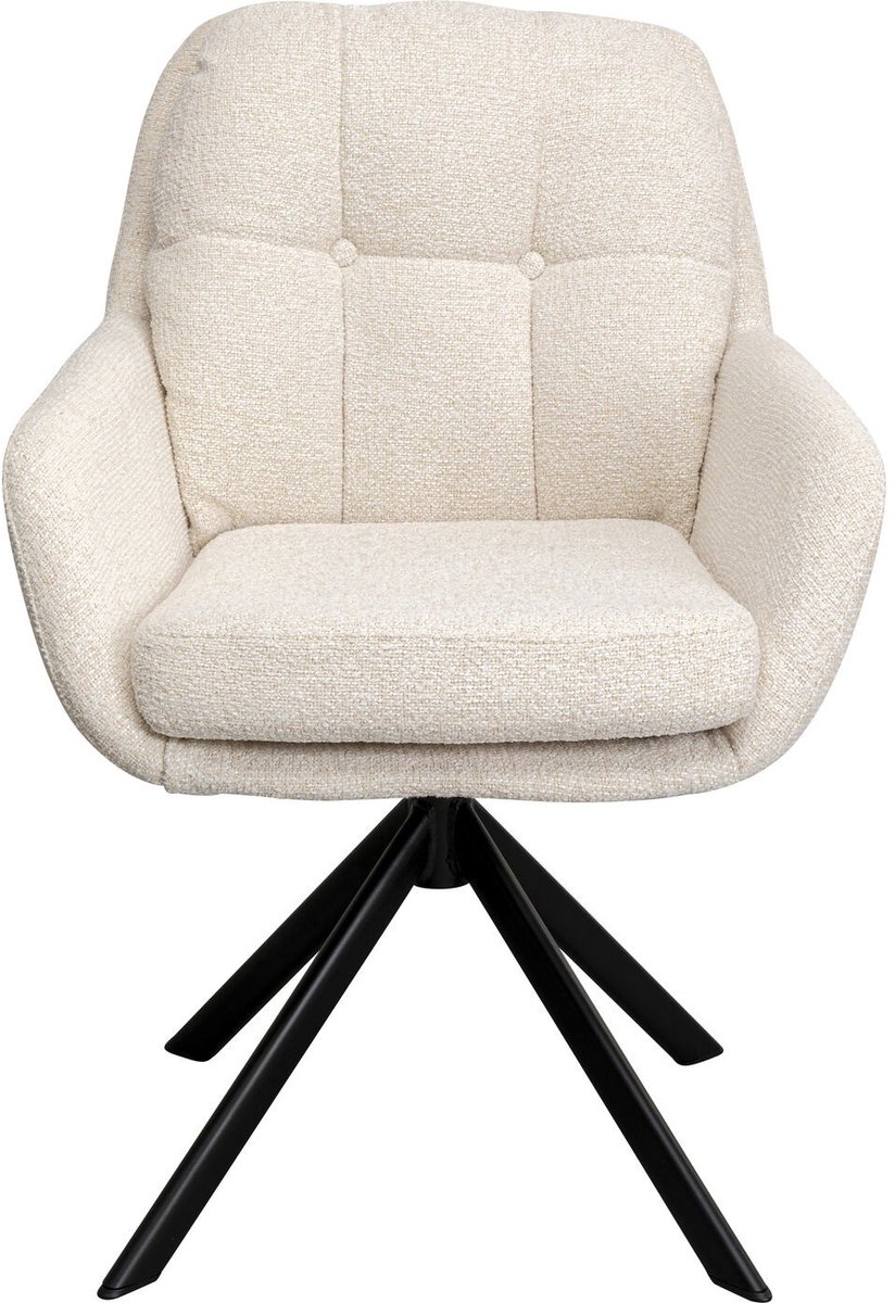 Draaistoel met armleuningen Molly creme Kare Design