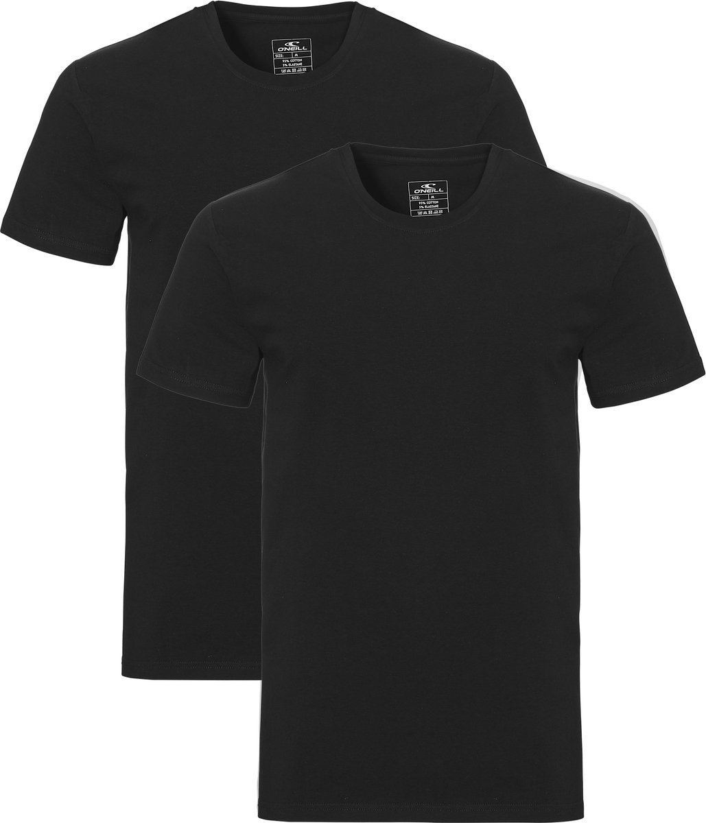 O’Neill Heren Ondershirt Katoen T-shirt Ronde Hals 2-Pack Zwart