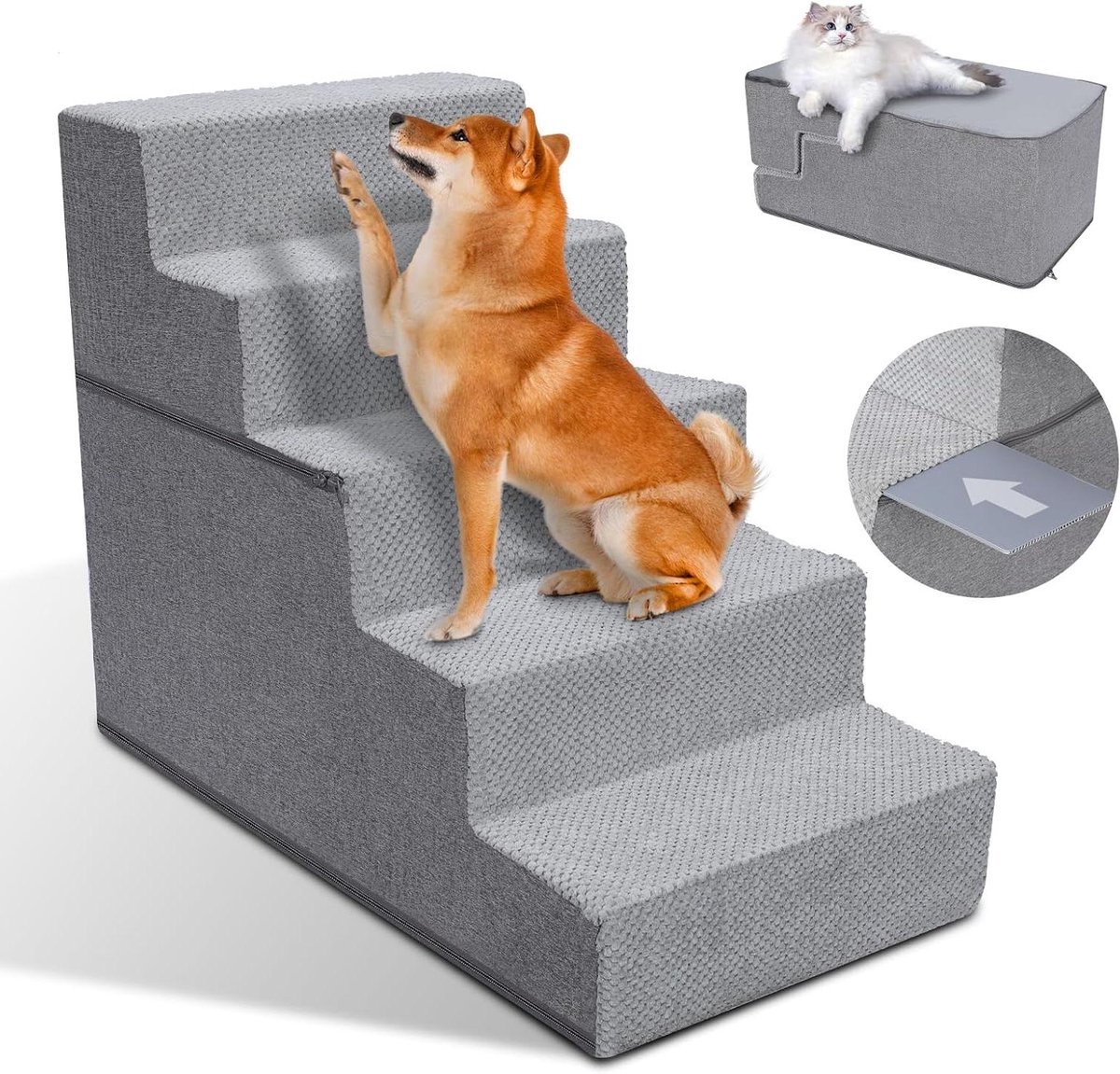 5-traps antislip hondentrap voor kleine honden - wasbaar en waterdicht