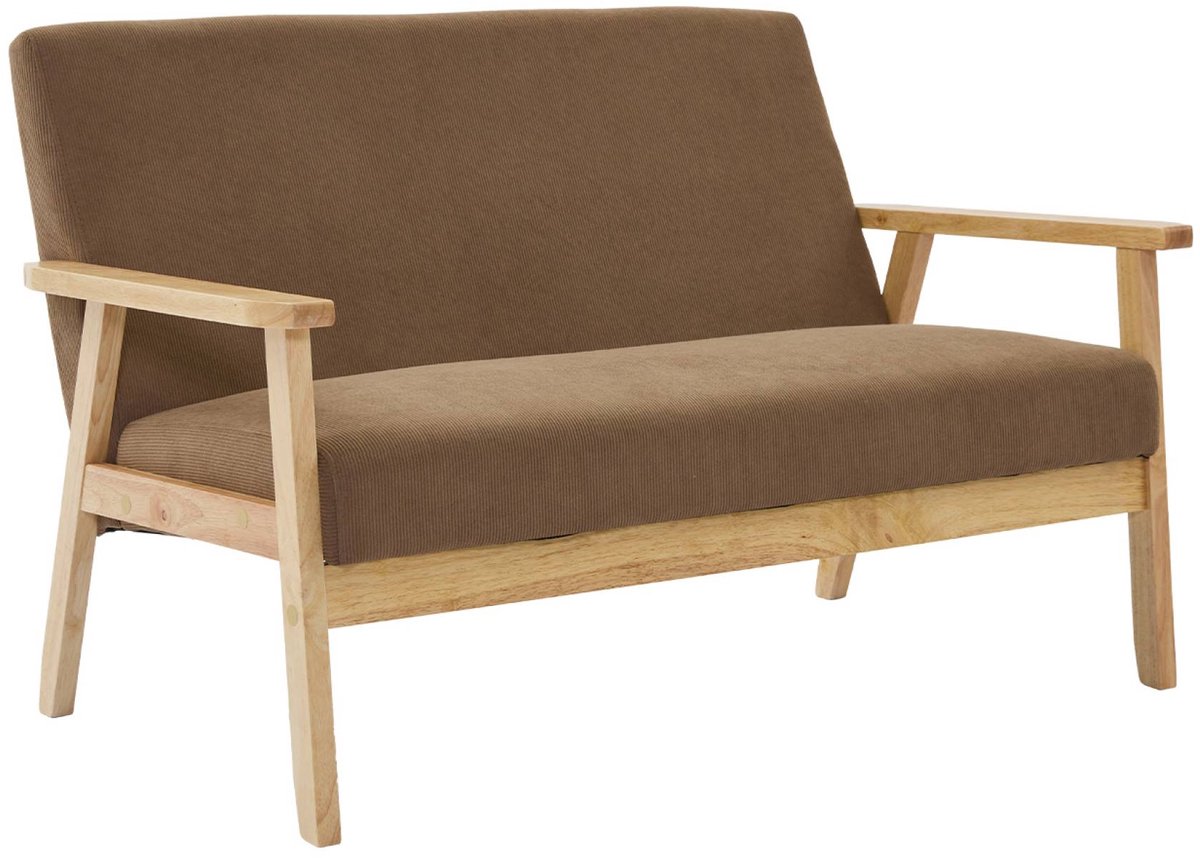sweeek - Tweezits bankje van hout met corduroy zitting - isak