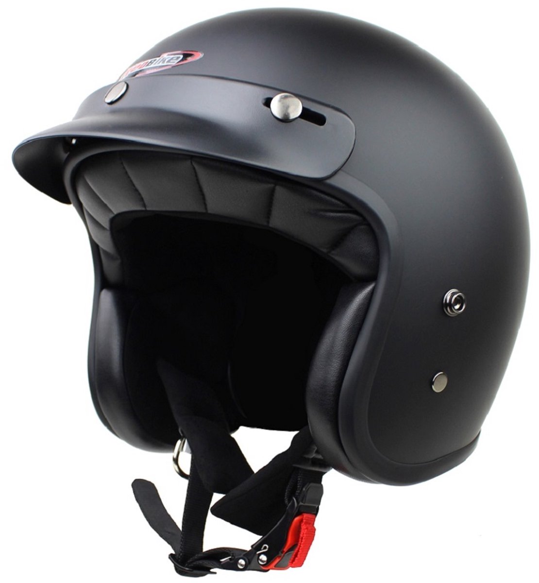 Redbike RB-720 - Retro Jethelm - Zwart Mat - Maat XXL - ECE 22.06 - Motor, Brommer en Scooterhelm - Inclusief Zonneklep