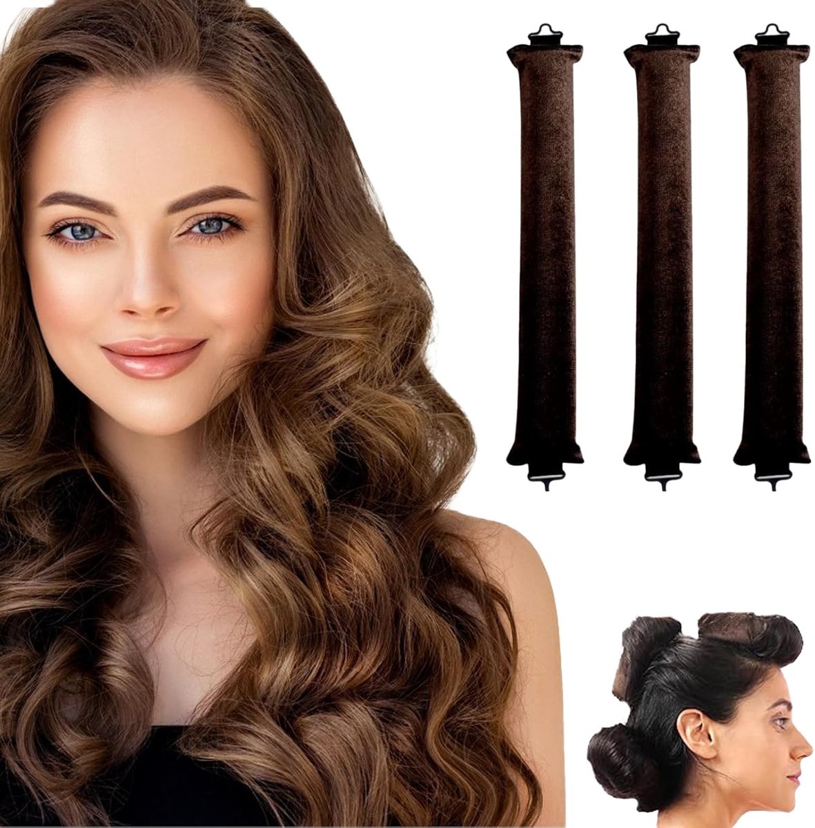 Hittevrije Krulspelden Set - 3 Stuks Flexibele Hittevrije Krultangen voor Alle Haartypes