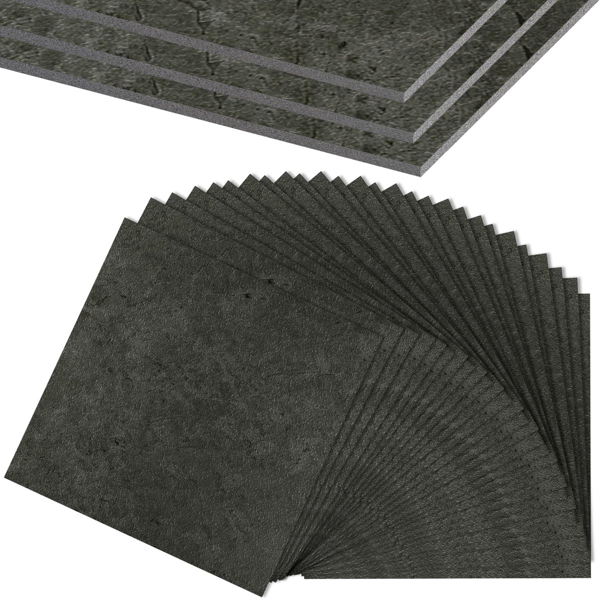 NAIZY PVC vloerbedekking 30x30 cm 27 stuks vinyl vloer Zelfklevende zelfklevende tegels vloer Waterdichte anti-slip vloertegels voor woonkamer keuken badkamer (S110-1, 2.5㎡)