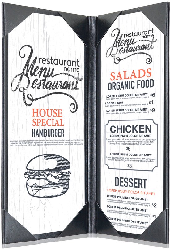 Goodline® - Menumap voor 2 menukaarten (A5L) - type: 2x DL - Zwart