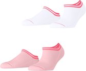 Esprit Base Stripe 2-Pack kort gedessineerd katoen sneakersokken enkelsokken dames veelkleurig - maat 39-42