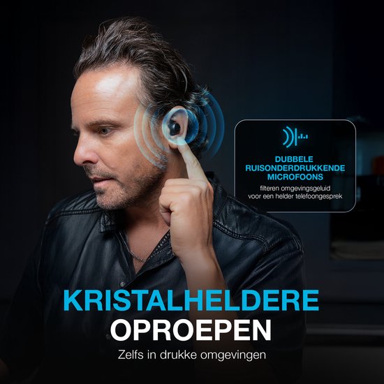 JLab Go POP ANC Draadloze Oordopjes - Noise Cancelling Oortjes - Bluetooth Multipoint - 24 uur Batterijduur - Met Microfoon - Draadloos - Geschikt voor Android en Apple - Zwart