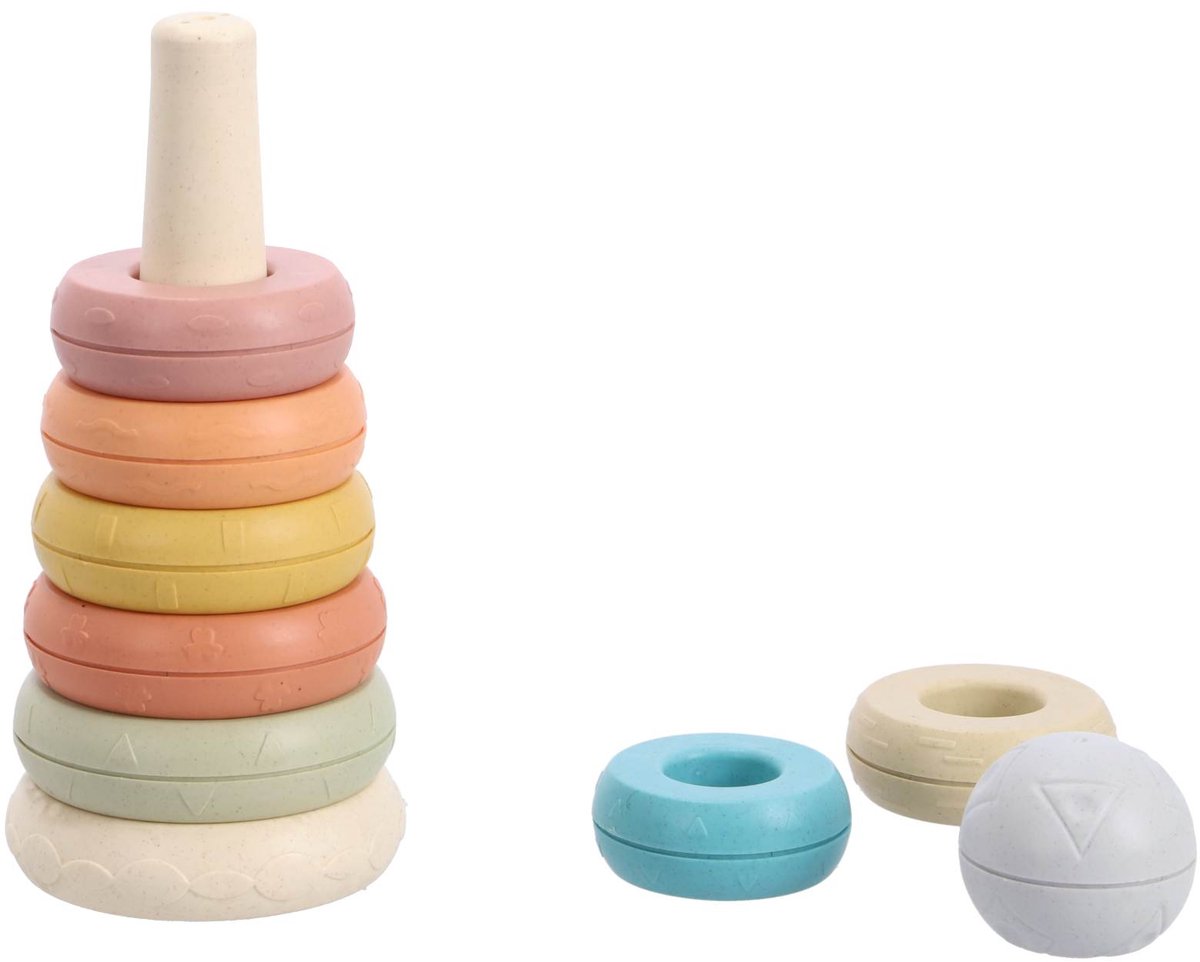 Jipy bioplastic - badspeelgoed stapeltoren, bekertjes en ratelbal - Deluxe Giftset — afbeelding 3