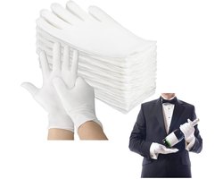 12 paar witte katoenen handschoenen - zacht handkatoen - witte handschoenen - katoenen handschoenen - alledaagse katoenen handschoenen - 8 inch
