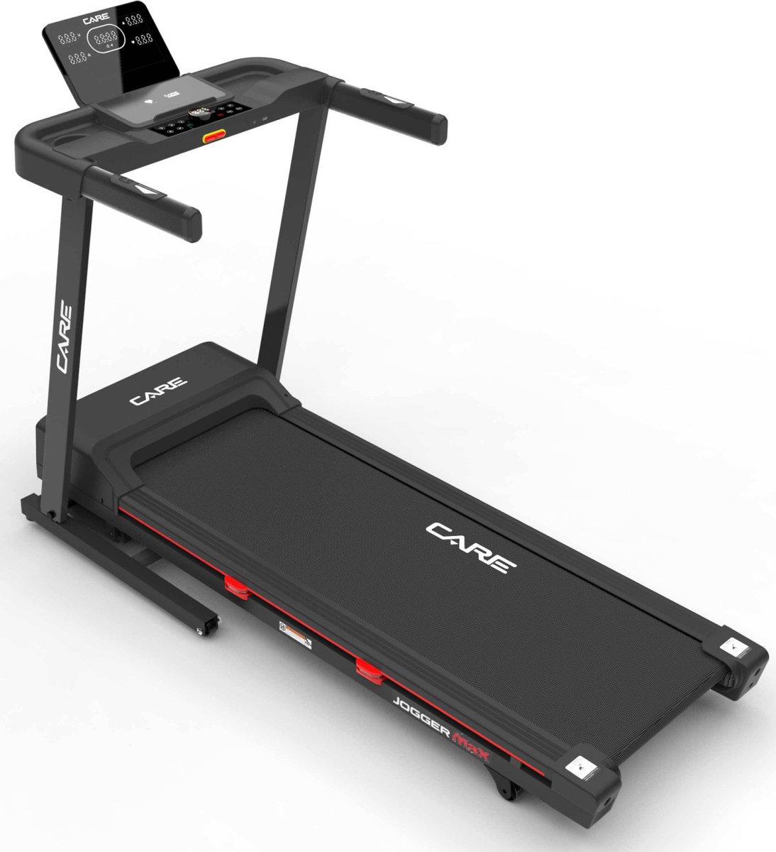CARE JOGGER MAX - Connected en opvouwbare loopband - Maximale snelheid 16 km/u - 28 programma’s - Gemotoriseerde helling tot max. 9% - Voor thuisgebruik