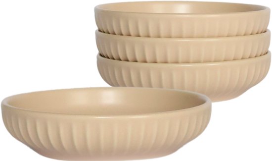 Soucoupe pour sachet de thé Keufens - 4 pièces - Beige - Support pour sachet de thé - Bols à sauce - Soucoupe pour sachet de thé - Embout pour thé - Bols et coupes à apéritif