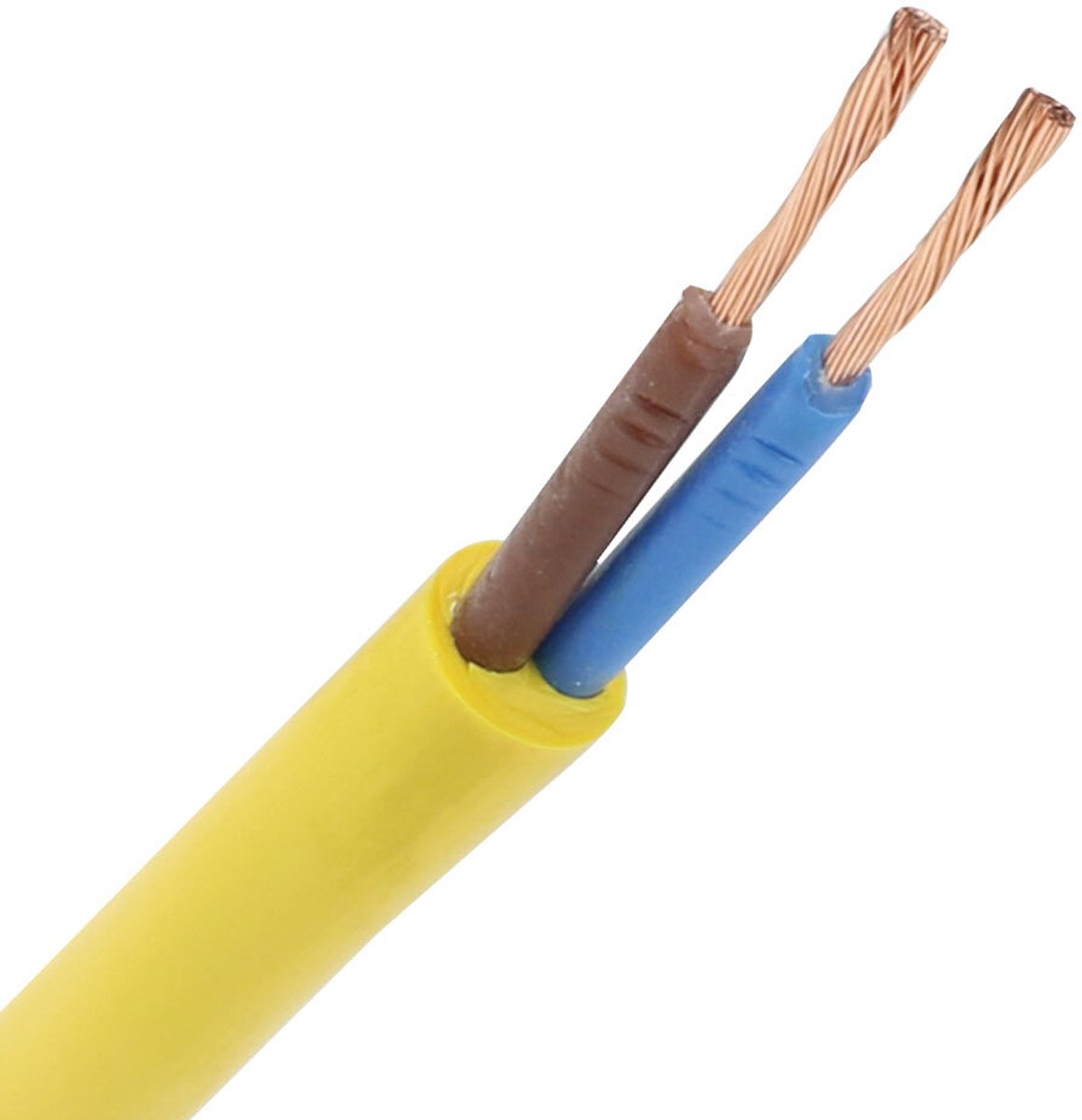 Dynamic pur kabel H07BQ-F 2x1.5mm2 geel per rol 100 meter