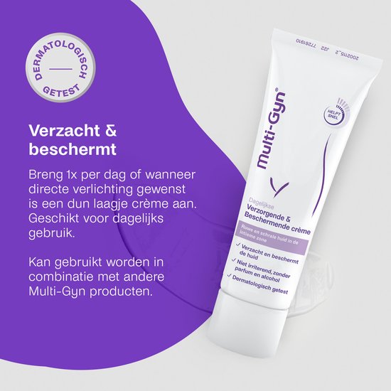 Multi-Gyn CalmingCream Verzorgende & Beschermende crème 50 g - Intieme verzorging voor directe verlichting van jeuk en irritatie, Vaginale crème voor kalmerend effect, tegen droge huid, klinisch bewezen, voor dagelijks en uitwendig gebruik