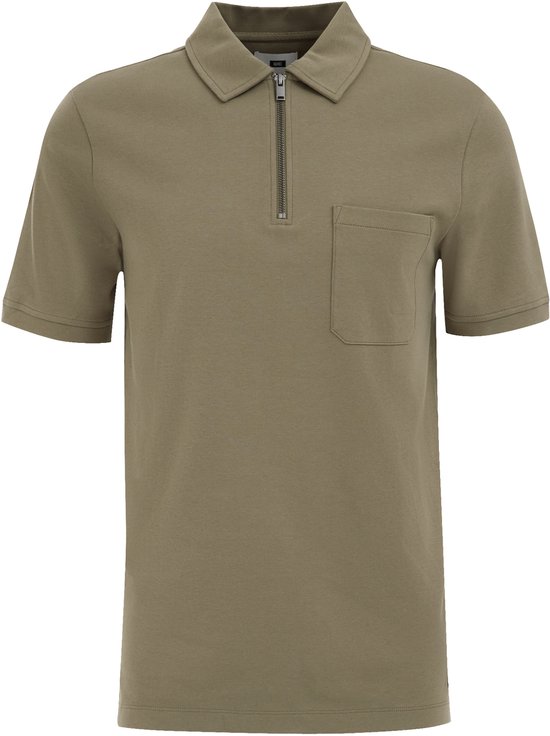 WE Fashion Heren Slim fit poloshirt met rits