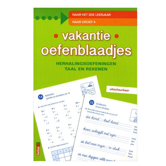 Vakantie oefenblaadjes "naar groep 4" - cover
