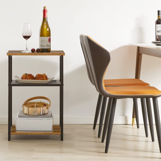 Industriële Salontafel Centrale Rechthoekige Tafel van 105 cm met Opbergplank en Metalen Frame Houten Accenttafel voor de Woonkamer - Costway
