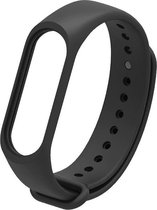 Siliconen bandje geschikt voor Xiaomi Mi Band 5 & 6 - Zwart
