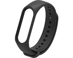 Siliconen bandje geschikt voor Xiaomi Mi Band 5 & 6 - Zwart