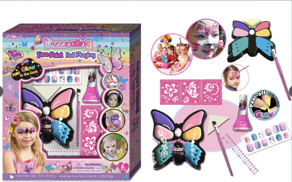 Make-Up - gezichtsverf- nagellak - neppe tattoos-