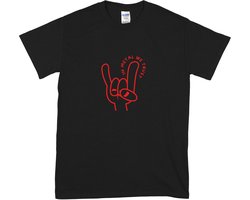 T Shirt Dames en Heren - Muziek Metal Rock - Tekst en Print - Zwart - M