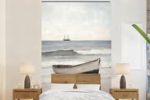 Behang - Fotobehang Roeiboot - Zee - Horizon - Breedte 160 cm x hoogte 240 cm