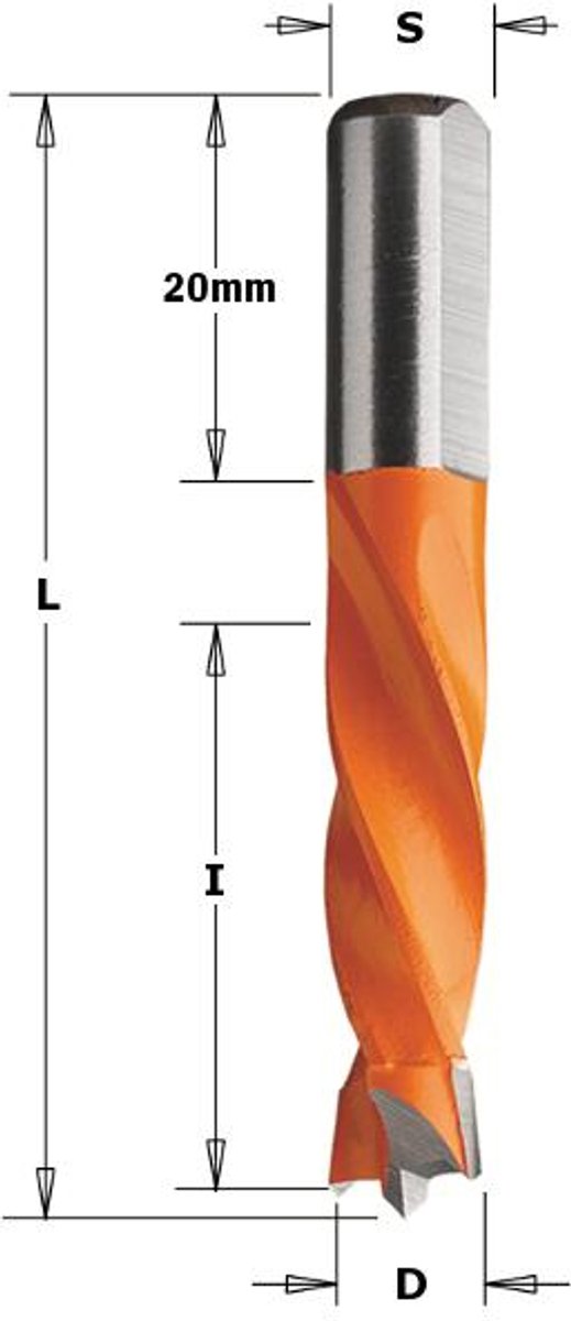 CMT - Drevelboor, rechts - Snijgereedschappen