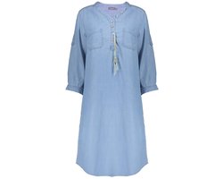 Geisha Jurk Denim Jurk Met Sierkoord 57001 10 Stonebleach Denim Dames Maat - XS