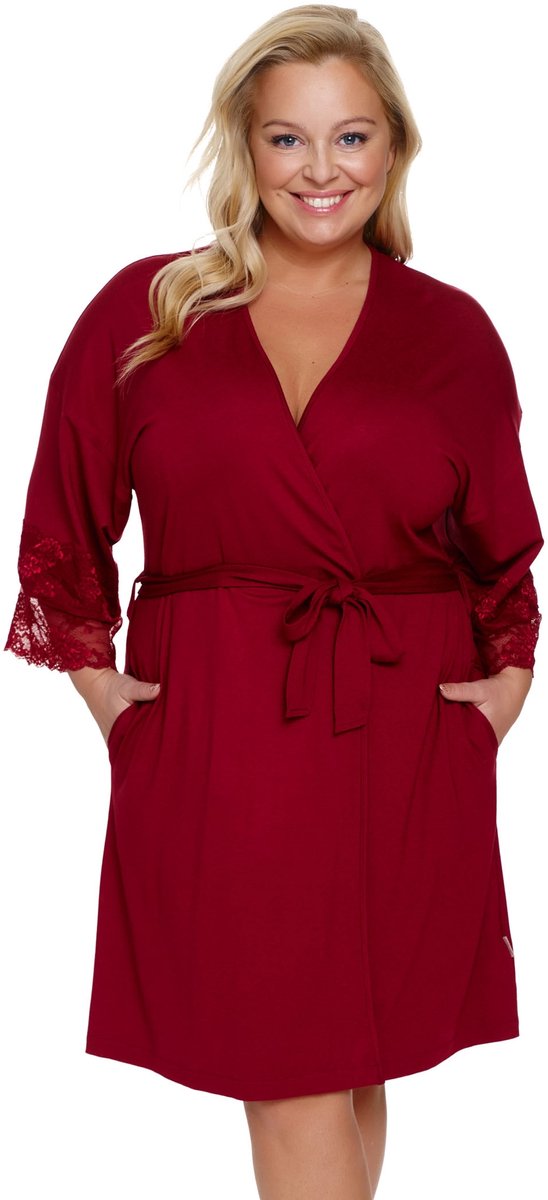 Doctor Nap Badjas Dames Kamerjas Viscose Burgundy Red SWW.7261 40 / Bordeaux