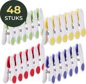 Épingles à linge Gandria 48 pièces - Épingles à linge en plastique - Set de 48 pinces en plastique - Pinces à Wasrek pour étendoir 10 kg - 4 couleurs