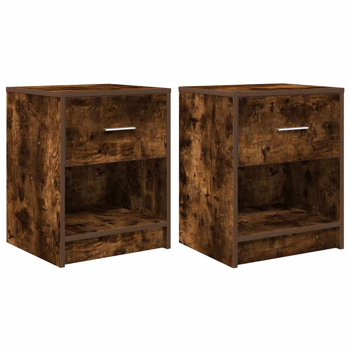 vidaXL Nachtkastjes - 2 - st - met - lade - 40x34x50 - cm - gerookt - eikenkleurig gerookt eiken
