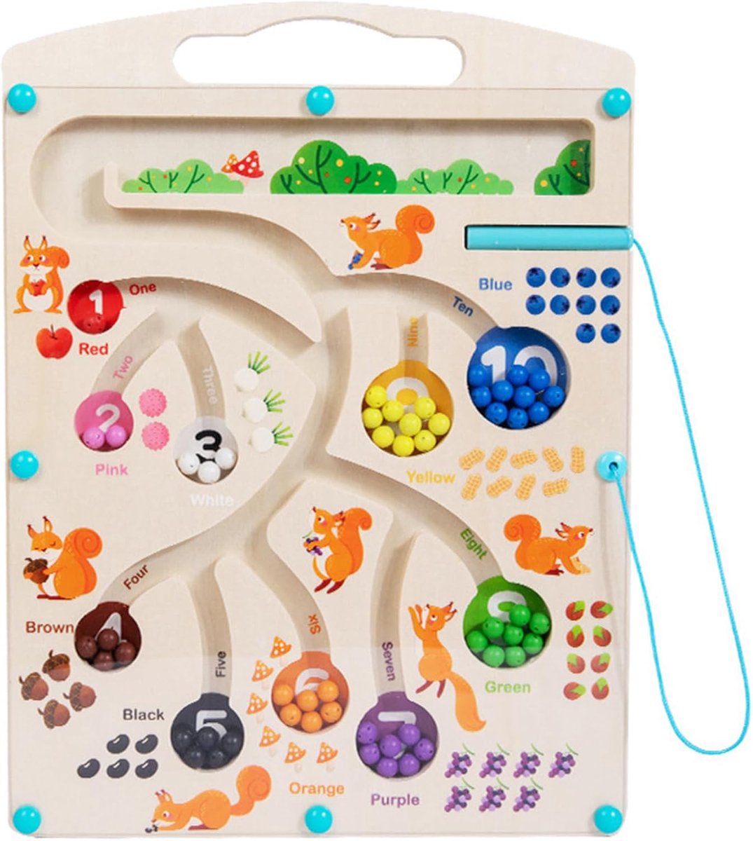 Montessori Magneetlabyrint voor Kinderen - Educatief Houten Speelgoed voor 2-4 Jaar