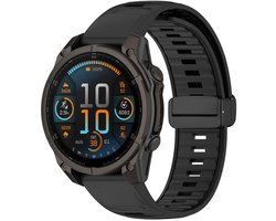 Siliconen bandje - geschikt voor Garmin Fenix 5 / 5 Plus / 6 / 6 Pro / 7 / 7 Pro / 8 (47 mm) / E (47 mm) / Epix (Pro) (2) 47 mm/ Quatix 5 / 6 / 7 / 7 Pro / Approach S60 / S62 / S70 47 mm / MARQ / D2 Delta / D2 Mach 1 / Descent G1 - zwart