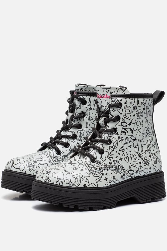 Bottes femmes Skechers Gravlen Hi Filles - Zwart/ Argent - Taille 30