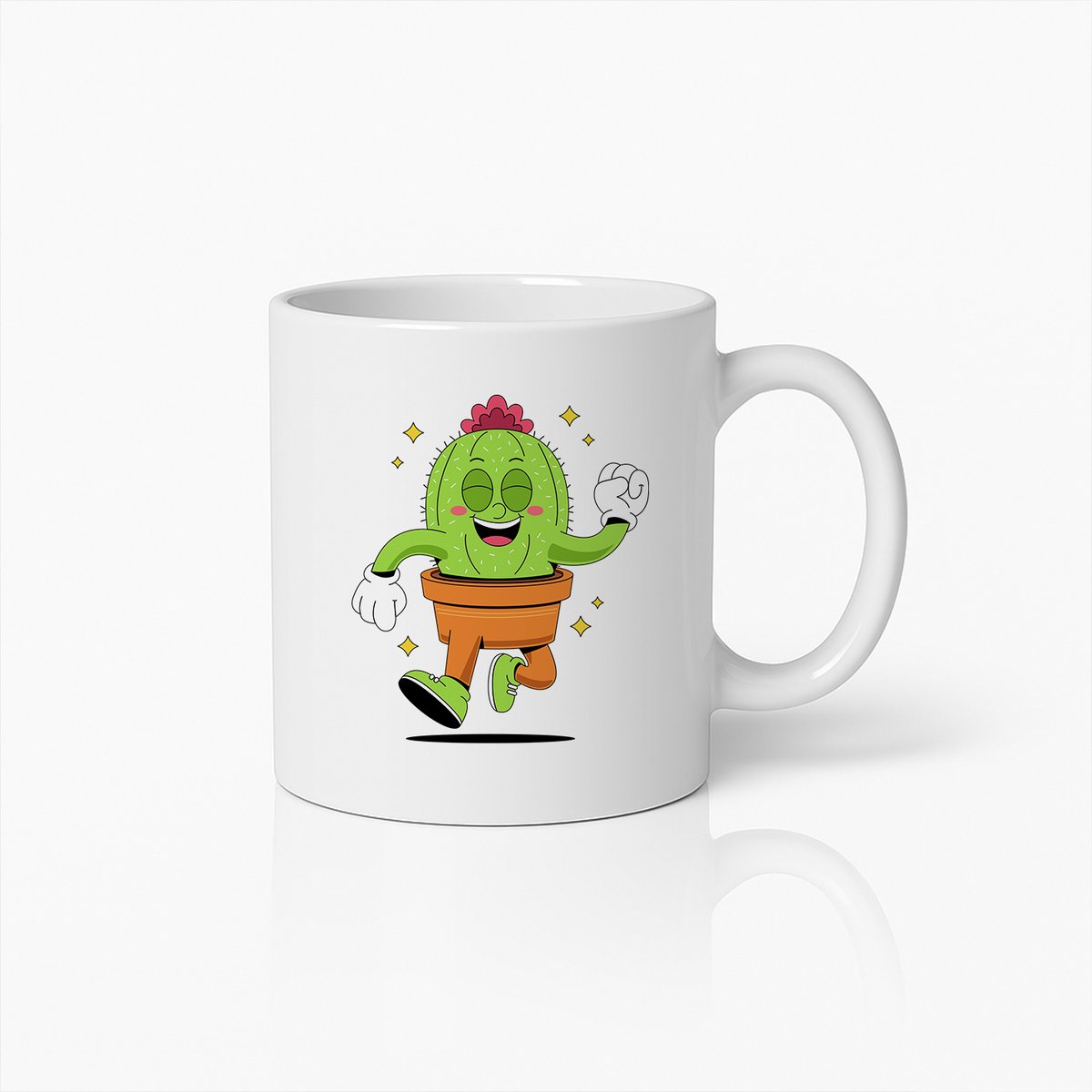 Blije Dansende Cactus Mok – Leuke Koffiebeker voor Natuurliefhebbers en Tuinfans